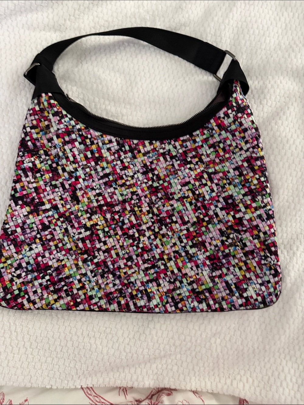 See Kai Run Multicolor Woven Shoulder Bag with Black Strap